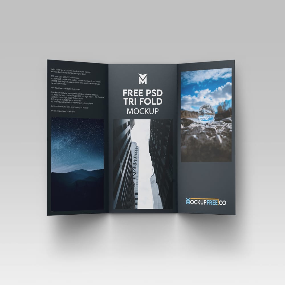 Free Tri Fold Mockup PSD