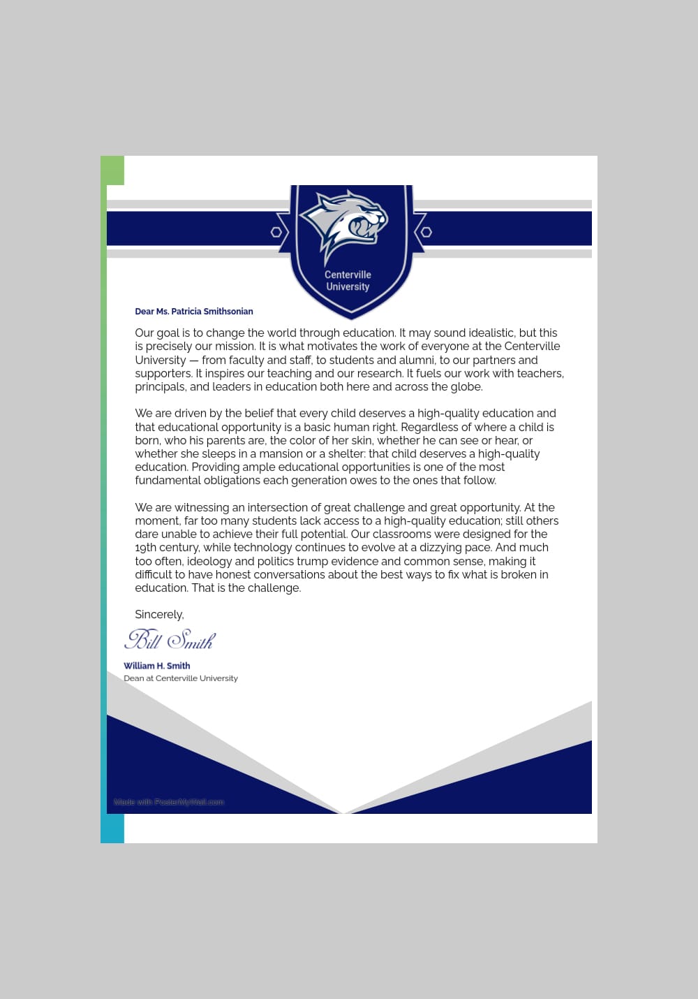 Free University Letterhead Template