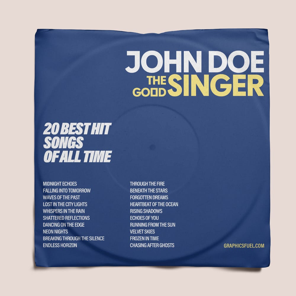 Free Vintage Vinyl Record Mockup Template PSD