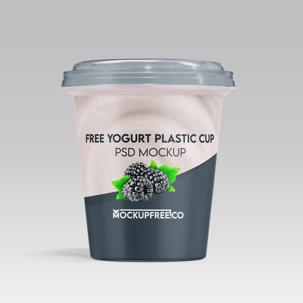 Free Yogurt Plastic Cup Mockup PSD