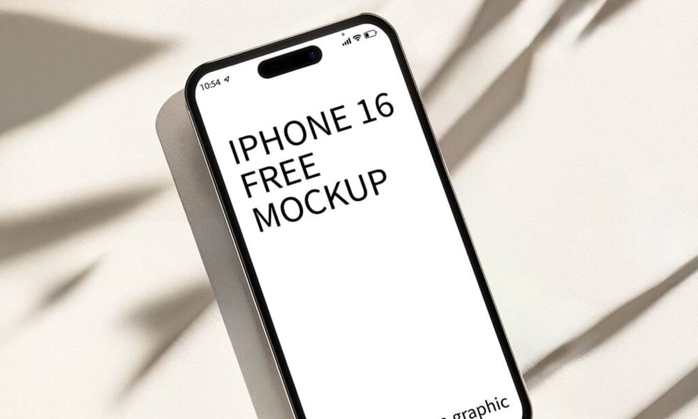 Free iPhone 16 Mockup PSD