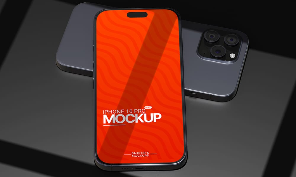 Free iPhone 16 Pro Max Mockup PSD