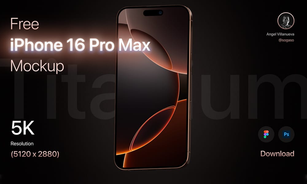 Free iPhone 16 Pro Max Mockup