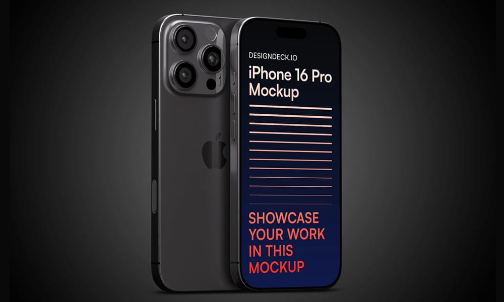 Free iPhone 16 Pro Mockups PSD