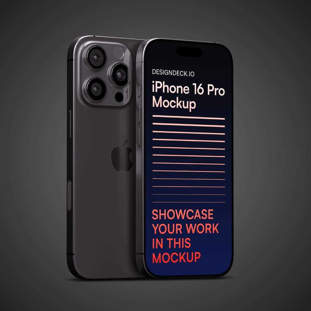 Free iPhone 16 Pro Mockups PSD