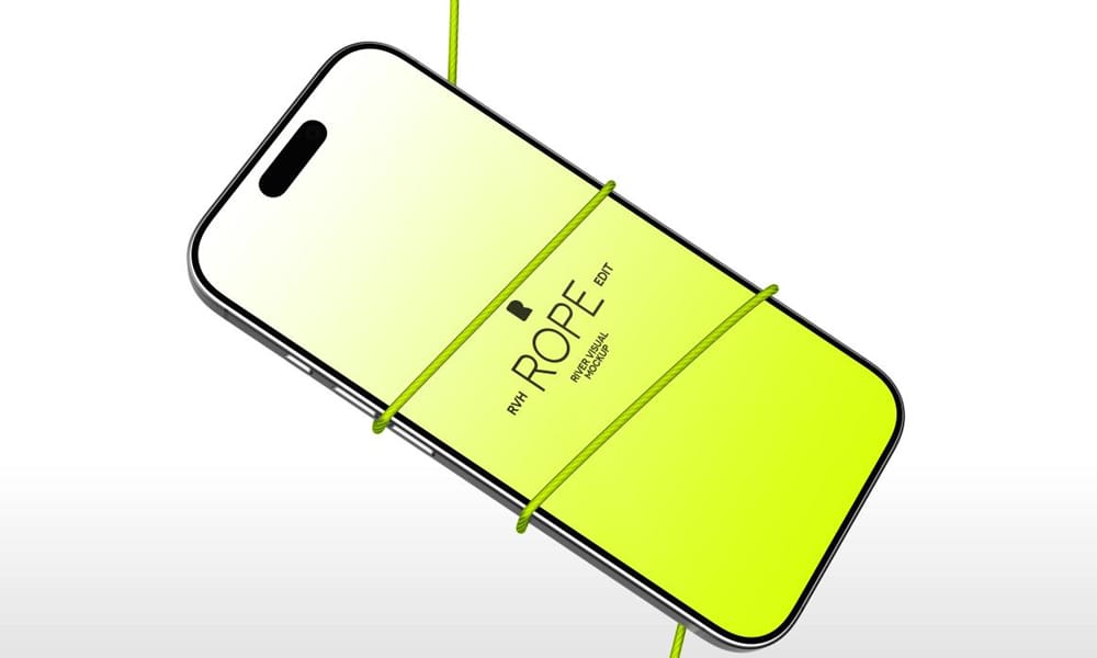 Free iPhone 16 Pro Rope Series Mockup PSD