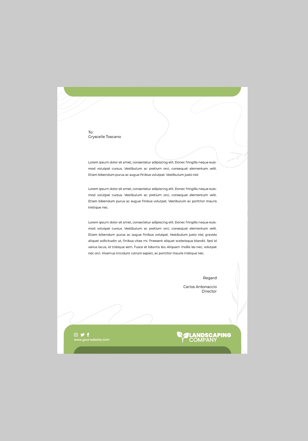 Gardening Business Letterhead Template