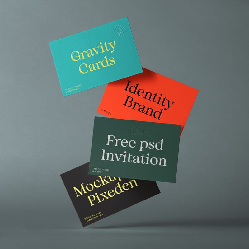 Gravity Identity Branding Mockup Set PSD