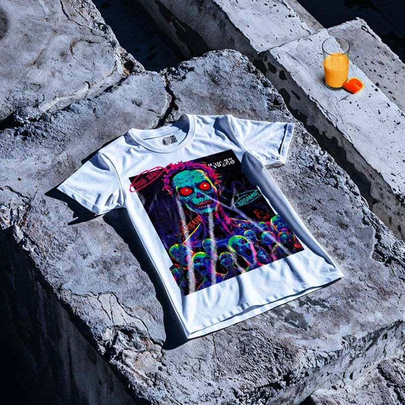 Half Sleeve T shirt Mockup on Stone PSD