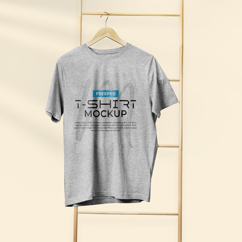 Hanging T-shirt Mockup Template PSD