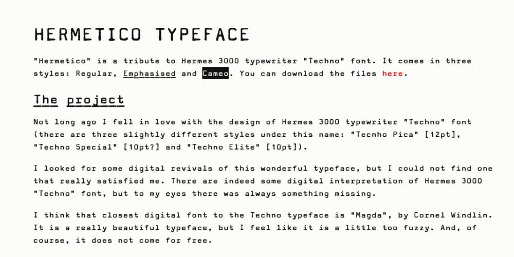 Hermetico Typeface