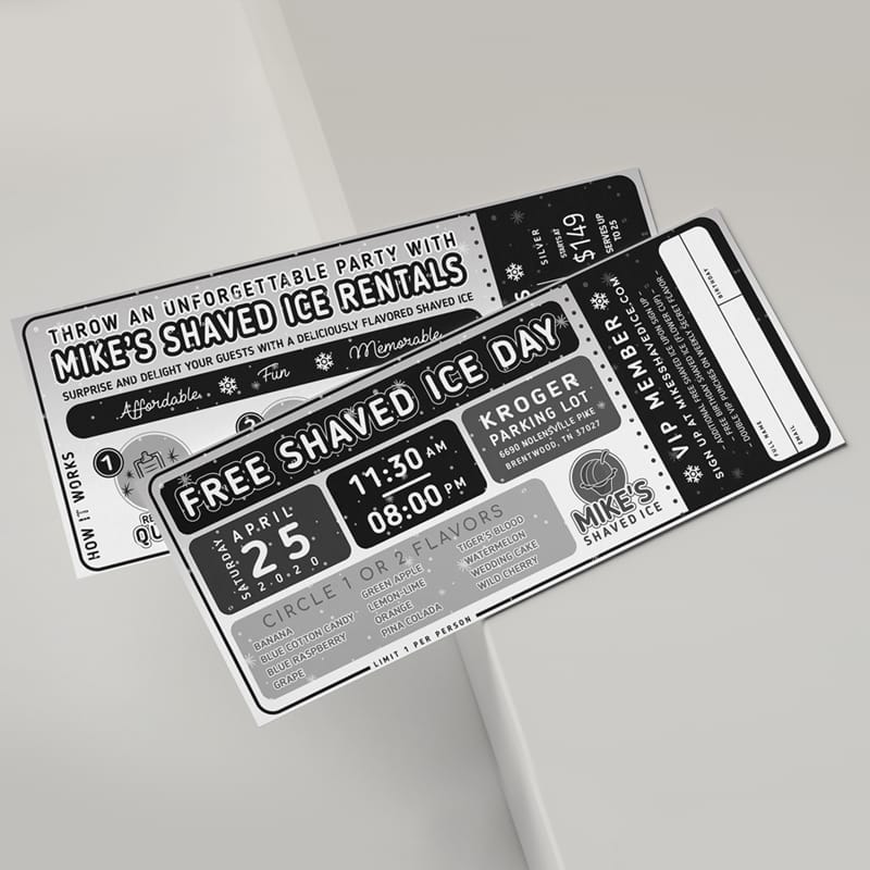Ice Day Ticket Mockup PSD