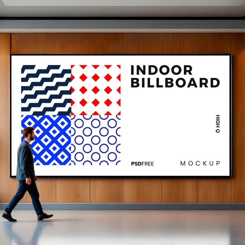 Indoor Billboard Mockup PSD