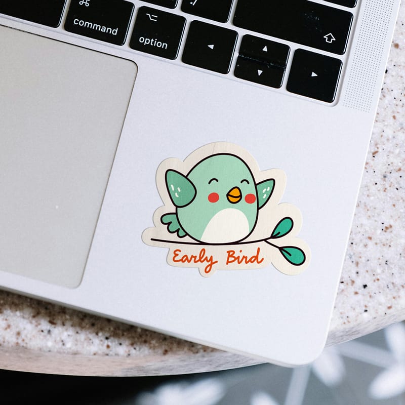Laptop Sticker Mockup Template PSD