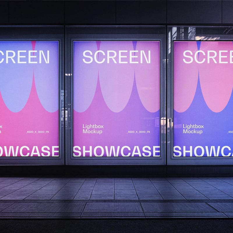 Lightbox Screens Mockup PSD
