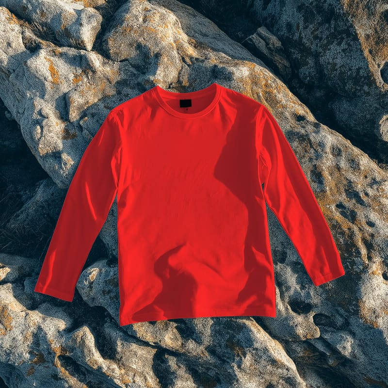 Long Sleeve T-shirt Blank White Mockup