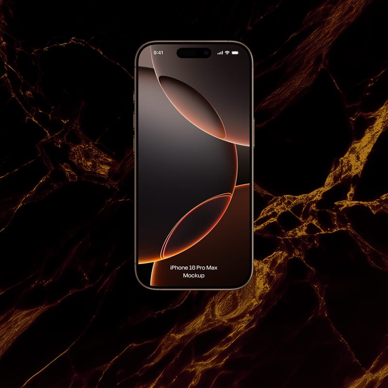 Luxury iPhone 16 Pro Max Mockup PSD