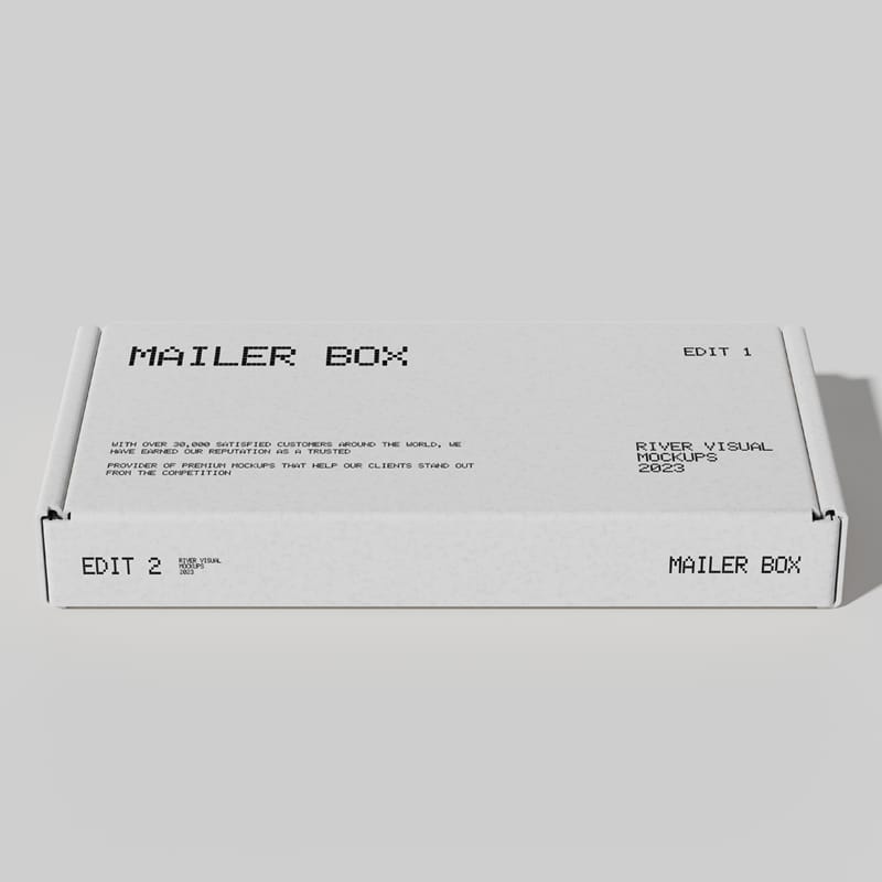 Mailer Box Packaging Mockup Template PSD