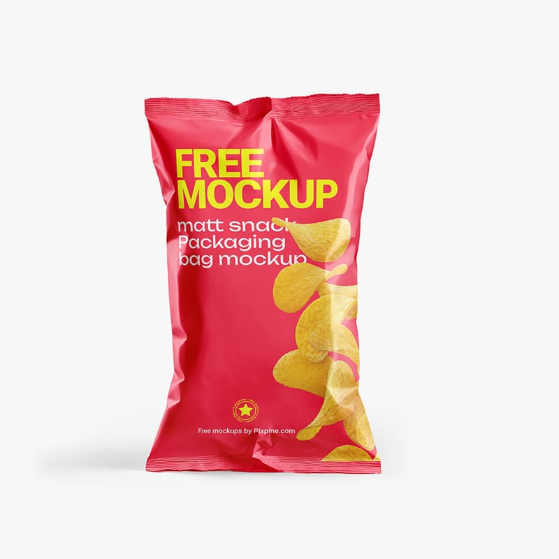 Matt Snack Packaging Bag Mockup