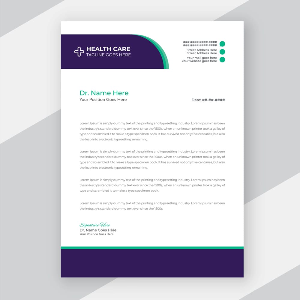 Medical Doctor Healthcare Service Letterhead Template