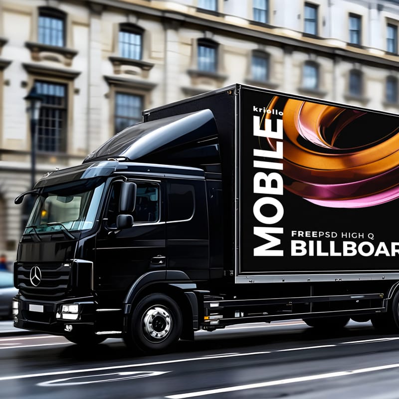 Mobile Billboard Mockup PSD