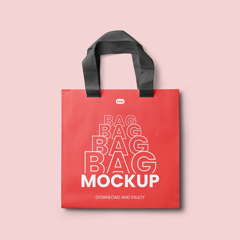 Paper Bag with Wide Handle Mockup PSD