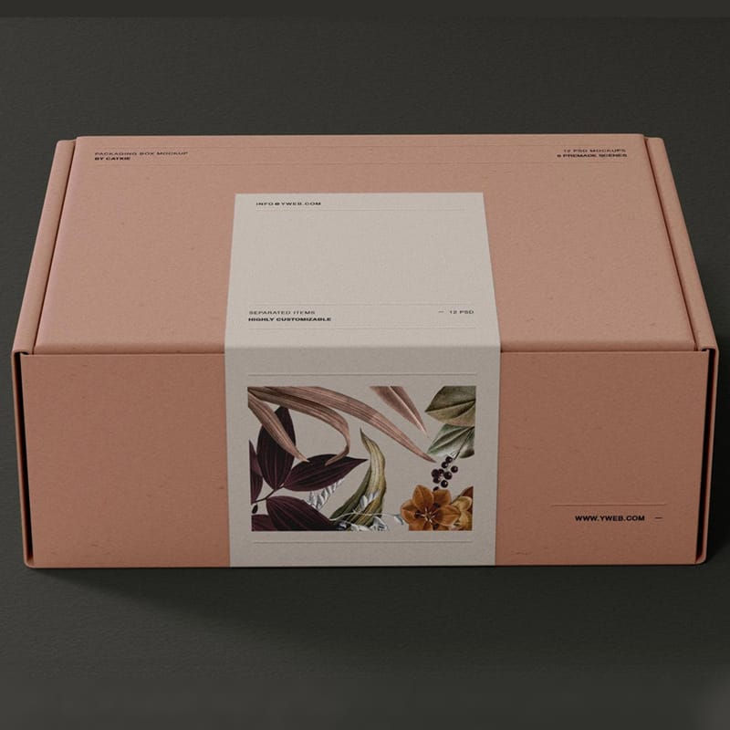 Pastel Shipping Box Mockup PSD