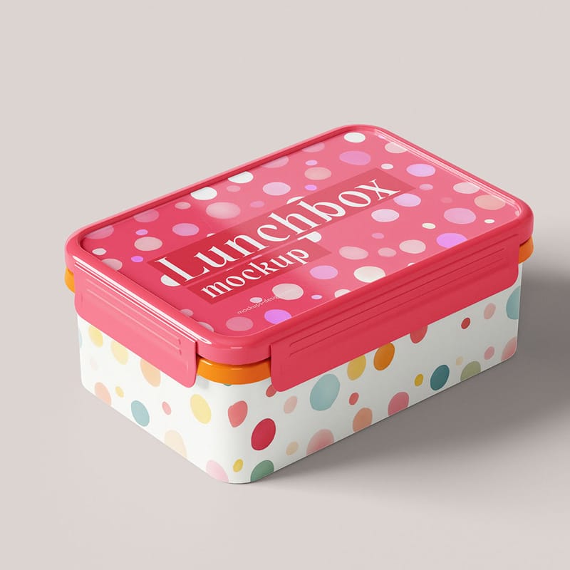 Plastic Lunch Box Mockup PSD