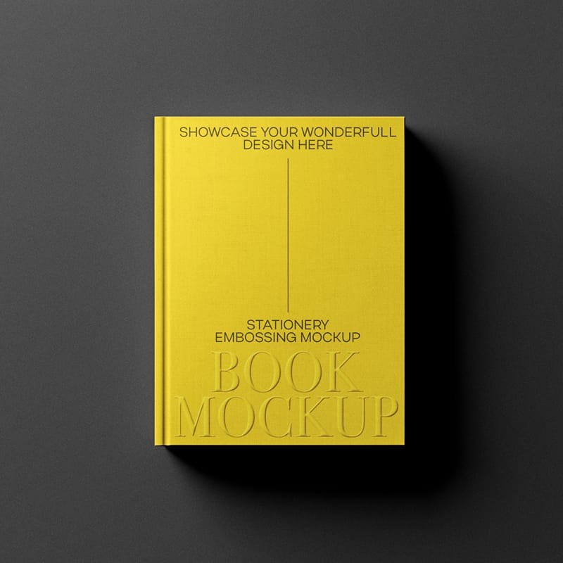 Premium Embossed Book Cover Mockup PSD