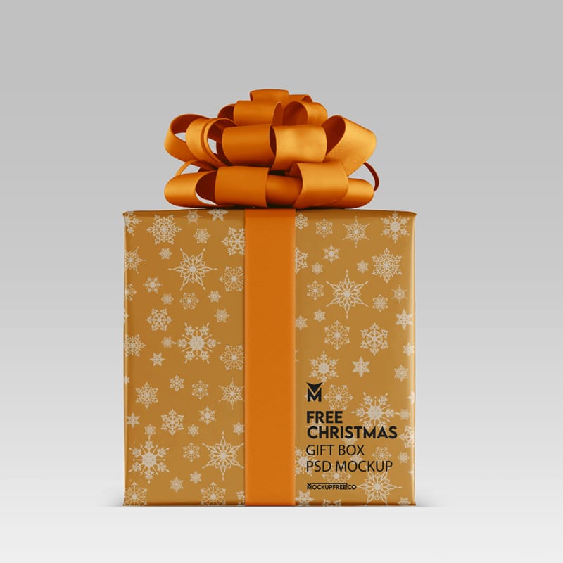 Realistic Christmas Gift Box Mockup PSD