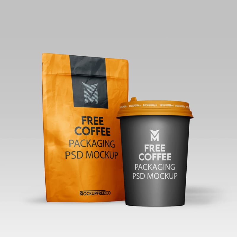 Realistic Coffee Packaging Mockup PSD
