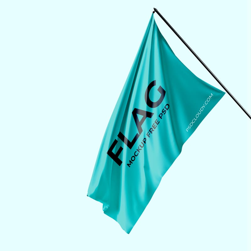 Realistic Flag Mockup Design PSD