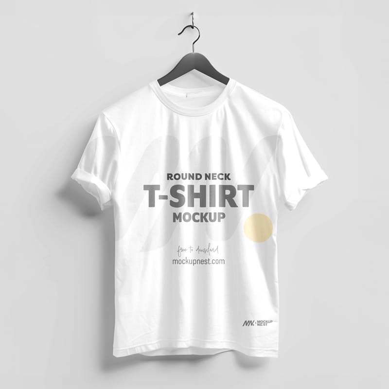 Realistic Hanging T-Shirt Mockup PSD