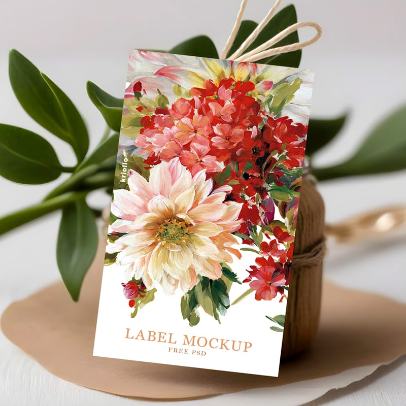 Realistic Label Mockup Template PSD