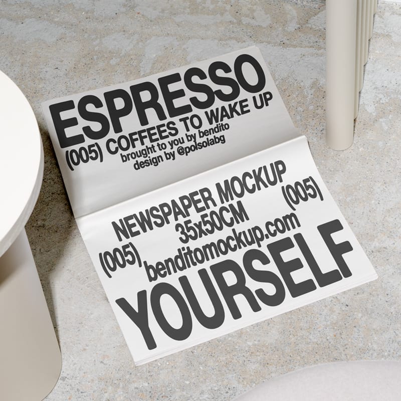 Realistic Newspaper Mockup Design PSD