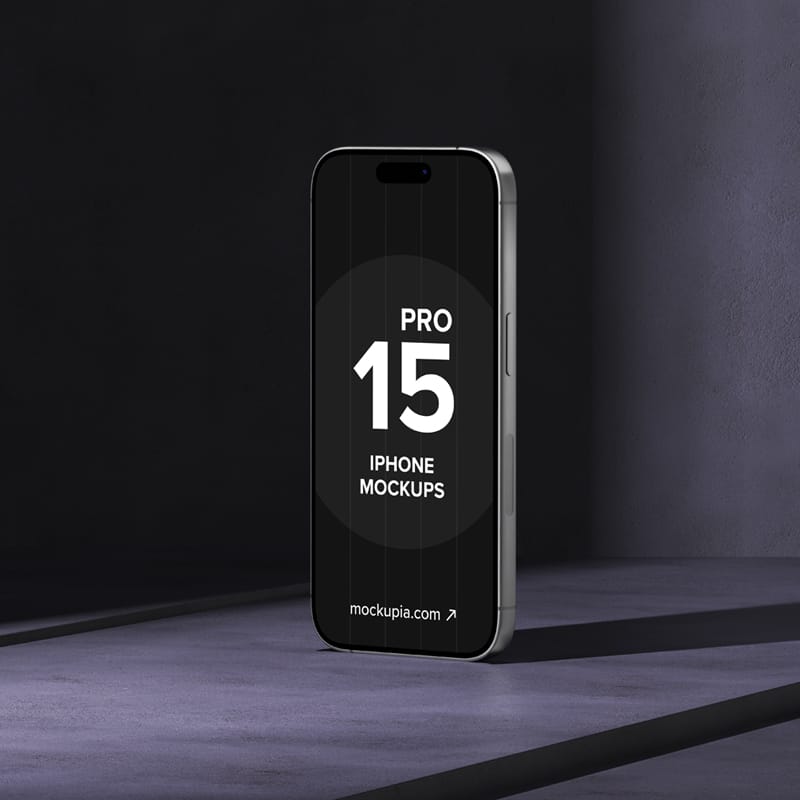 Realistic iPhone 15 Pro Mockup Design PSD