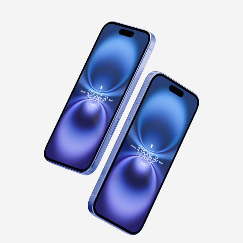 Realistic iPhone 16 Mockup Design PSD