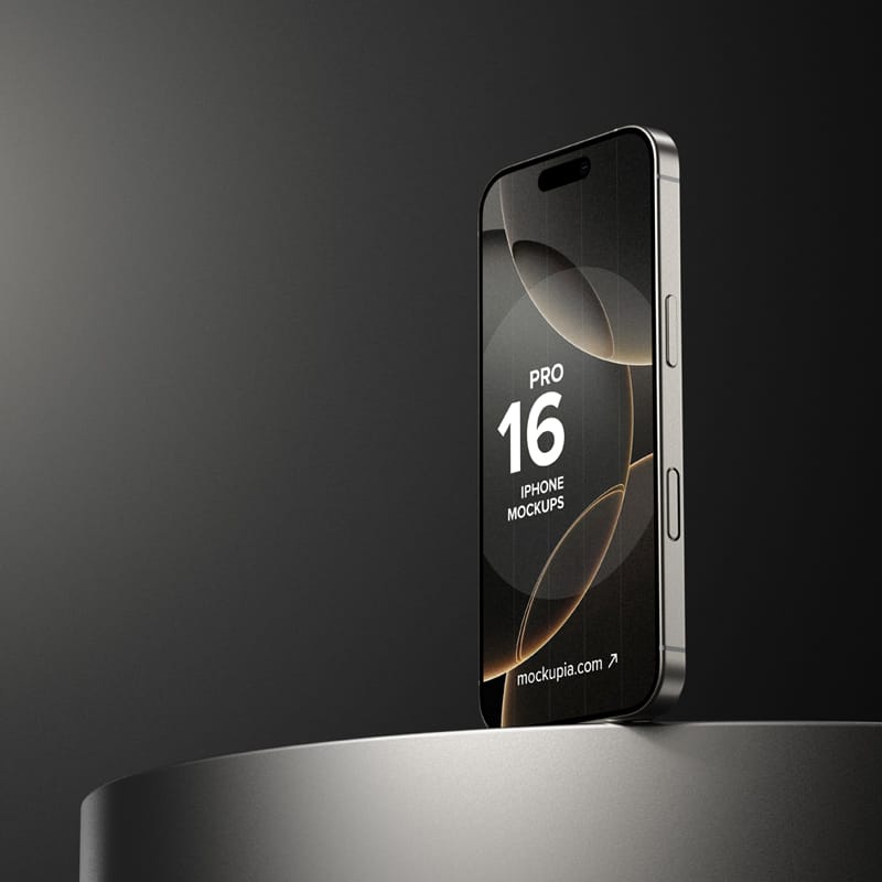 Realistic iPhone 16 Pro Mockup Design PSD