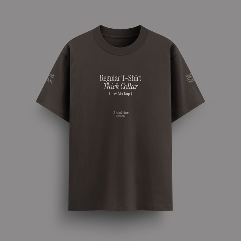 Regular T-Shirt Thick Collar Mockup PSD