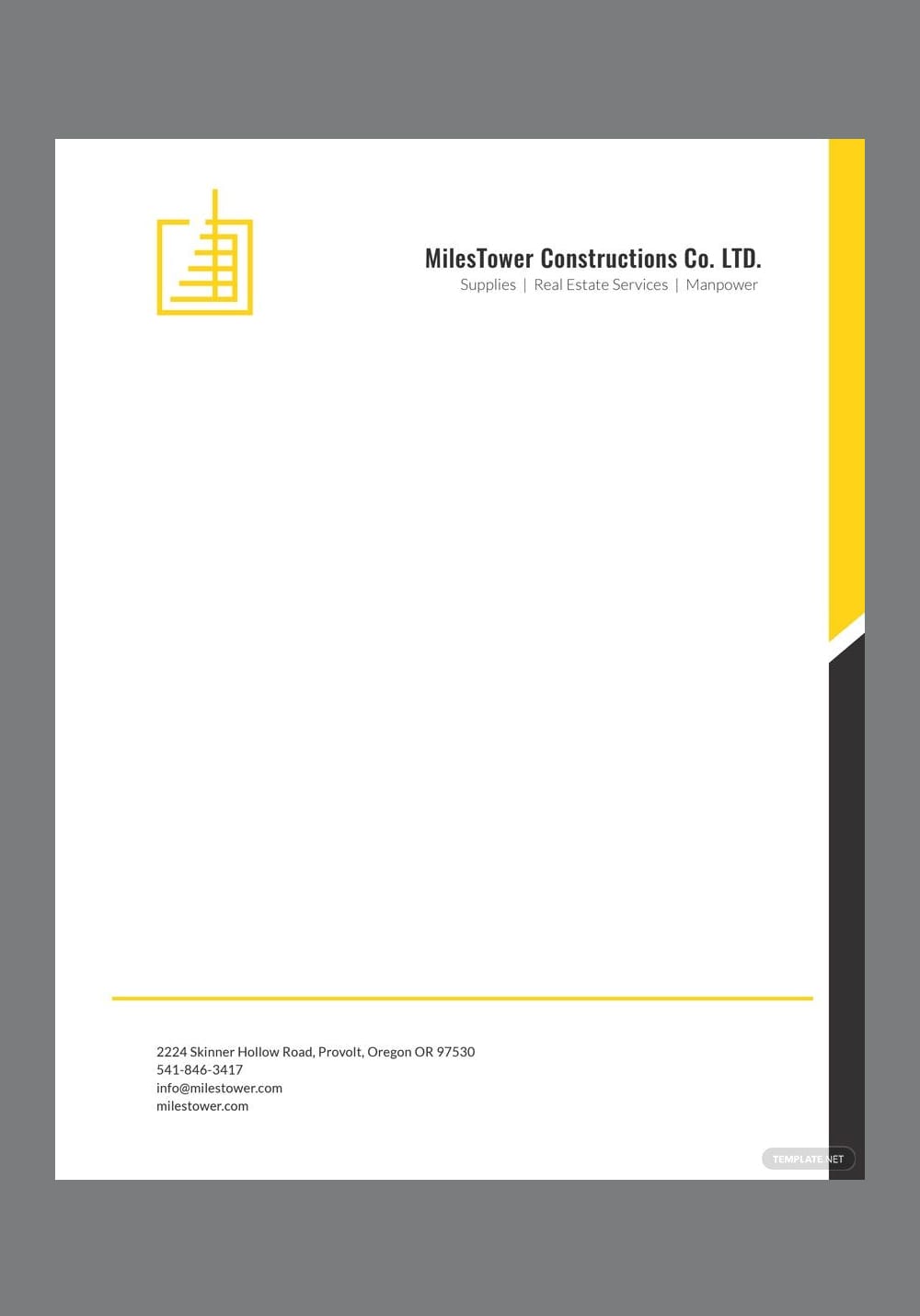 Sample Construction Letterhead Templates