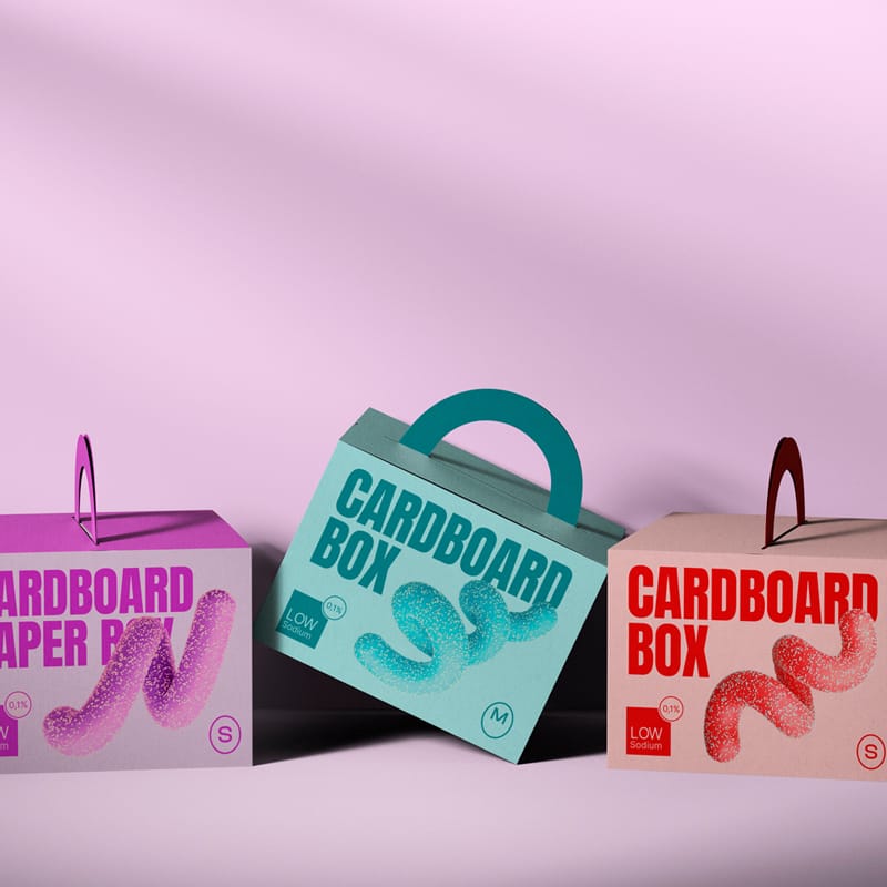 Scene With Cardboard Box Mockups PSD