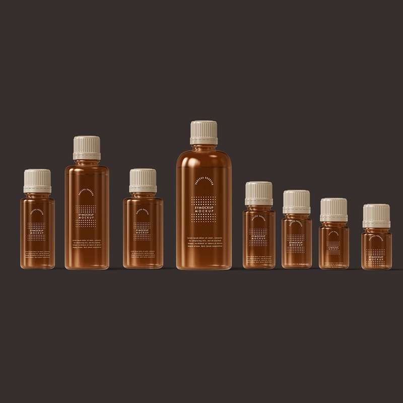 Serum Bottles Mockup PSD