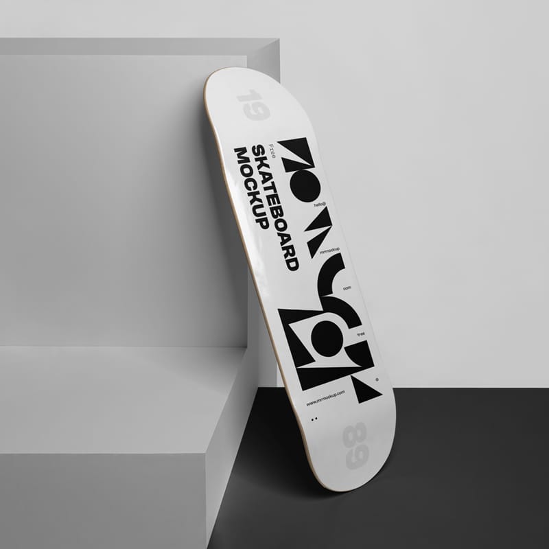 Skateboard on Boxes Mockup PSD