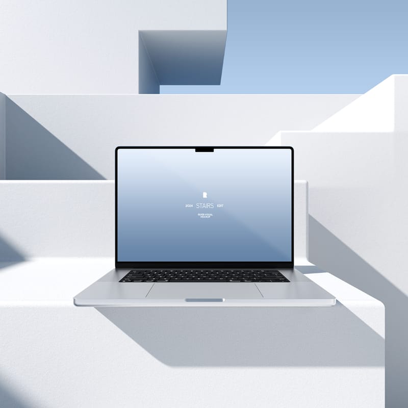 Stairs Series Macbook Pro 16 Mockup PSD