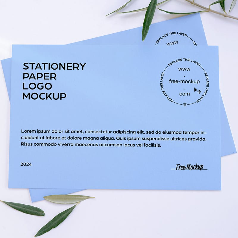 Stationery Paper Logo Mockup PSD