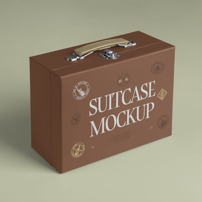 Suitcase Box Mockup PSD