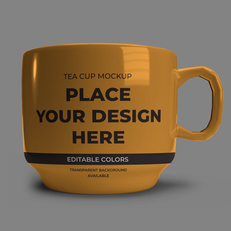 Tea Cup Mockup Template Set PSD