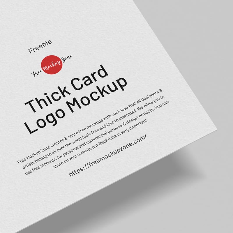 Thick Card Logo Mockup PSD