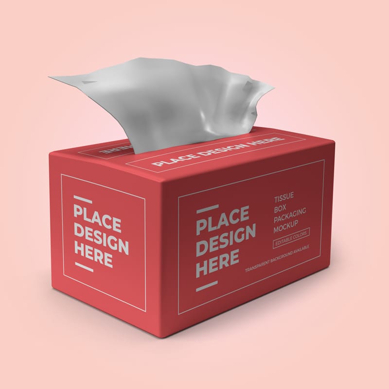 Tissue Box Mockup Template Set PSD