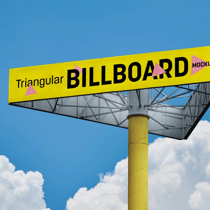 Triangular Billboard Mockup PSD